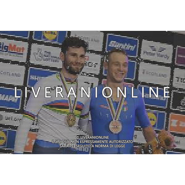 06-08-2023 World Championships Elite Track; Giornata 04; 2023, Ineos Grenadiers; 2023, Bahrain - Victorious; Ganna, Filippo; Milan, Jonathan; Glasgow - Sir Chris Hoy Velodrom; ©SIROTTI/AGENZIA ALDO LIVERANI SAS