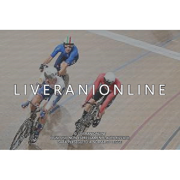 07-08-2023 World Championships Elite Track; Giornata 05; 2023, Soudal - Quickstep; 2023, Ineos Grenadiers; 2023, Svizzera; Vernon, Ethan; Bibic, Dylan; Viviani, Elia; Glasgow - Sir Chris Hoy Velodrome; ©SIROTTI/AGENZIA ALDO LIVERANI SAS