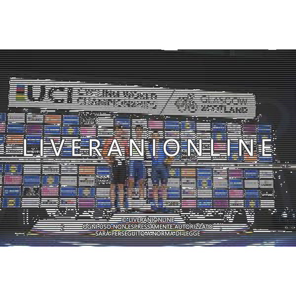 07-08-2023 World Championships Elite Track; Giornata 05; 2023, Soudal - Quickstep; 2023, Canada; 2023, Ineos Grenadiers; Vernon, Ethan; Bibic, Dylan; Viviani, Elia; Glasgow - Sir Chris Hoy Velodrome; ©SIROTTI/AGENZIA ALDO LIVERANI SAS