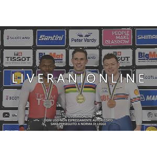07-08-2023 World Championships Elite Track; Giornata 05; 2023, Olanda; 2023, Trinidad E Tobago; 2023, Great Britain; Lavreysen, Harrie; Paul, Nicholas; Carlin, Jack; Glasgow - Sir Chris Hoy Velodrome; ©SIROTTI/AGENZIA ALDO LIVERANI SAS