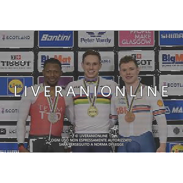 07-08-2023 World Championships Elite Track; Giornata 05; 2023, Olanda; 2023, Trinidad E Tobago; 2023, Great Britain; Lavreysen, Harrie; Paul, Nicholas; Carlin, Jack; Glasgow - Sir Chris Hoy Velodrome; ©SIROTTI/AGENZIA ALDO LIVERANI SAS