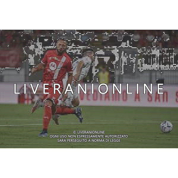 Danilo D\'Ambrosio (Monza) atterra in artea Christian Mate Pulisic (Milan) e l\'arbitro concede il rigore Monza vs Milan Monza 08-08-2023 U-Power Stadium amichevole precampionato foto Roberto Garavaglia/ag. Aldo Liverani sas