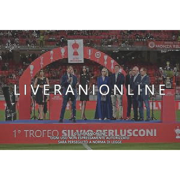 il saluto di Piersilvio Berlusconi Monza vs Milan Monza 08-08-2023 U-Power Stadium amichevole precampionato foto Roberto Garavaglia/ag. Aldo Liverani sas