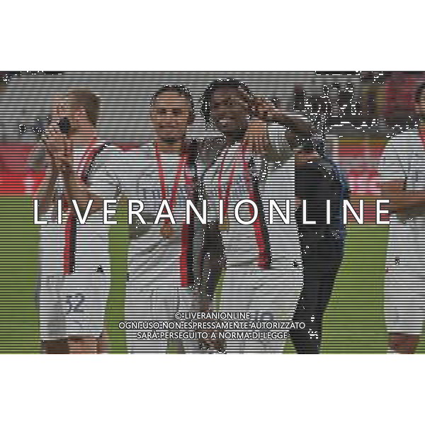 Noah Okafor (Milan) SX e Rafael Leao (Milan) DX Monza vs Milan Monza 08-08-2023 U-Power Stadium amichevole precampionato foto Roberto Garavaglia/ag. Aldo Liverani sas