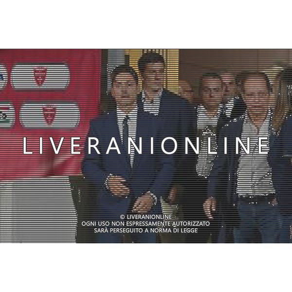 Piersilvio Berlusconi, dietro Luigi Berluscoini e sulla DX Paolo Berlusconi Monza vs Milan Monza 08-08-2023 U-Power Stadium amichevole precampionato foto Roberto Garavaglia/ag. Aldo Liverani sas