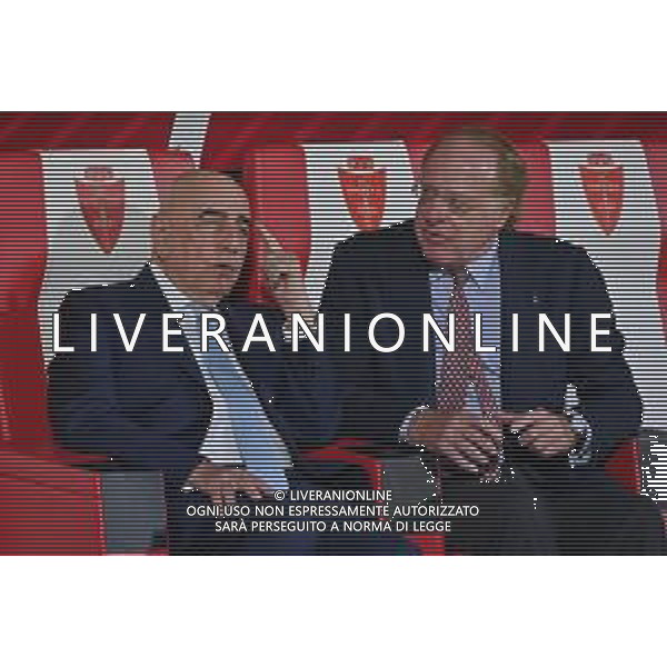 Adriano Galliani amministratore delegato Monza SX e Paolo Scaroni presidente Milan DX Monza vs Milan Monza 08-08-2023 U-Power Stadium amichevole precampionato foto Roberto Garavaglia/ag. Aldo Liverani sas