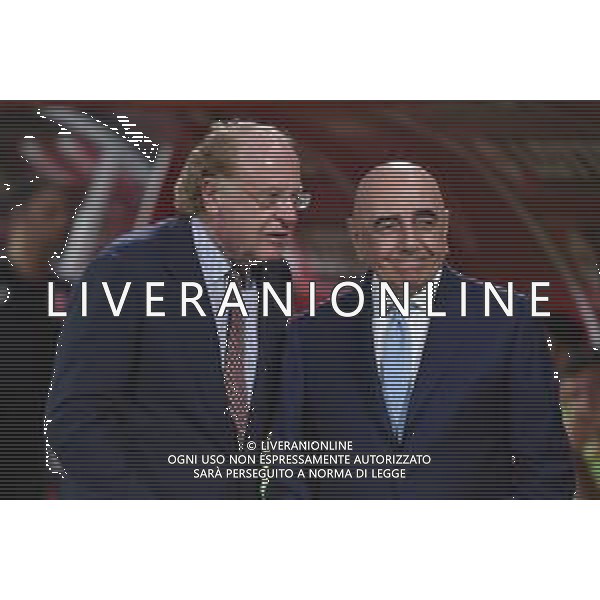 Paolo Scaroni presidente Milan SX e Adriano Galliani amministratore delegato Monza DX Monza vs Milan Monza 08-08-2023 U-Power Stadium amichevole precampionato foto Roberto Garavaglia/ag. Aldo Liverani sas