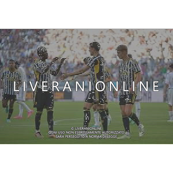 TVMV-Torino 09.08.2023 Allianz Stadium © Manuela Viganti/Agenzia Aldo Liverani Allenamento Juventus Centenario Famiglia Agnelli Nella foto: esultanza juventus dopo il gol di dusan vlahovic ©Viganti/AGENZIA ALDO LIVERANI SAS
