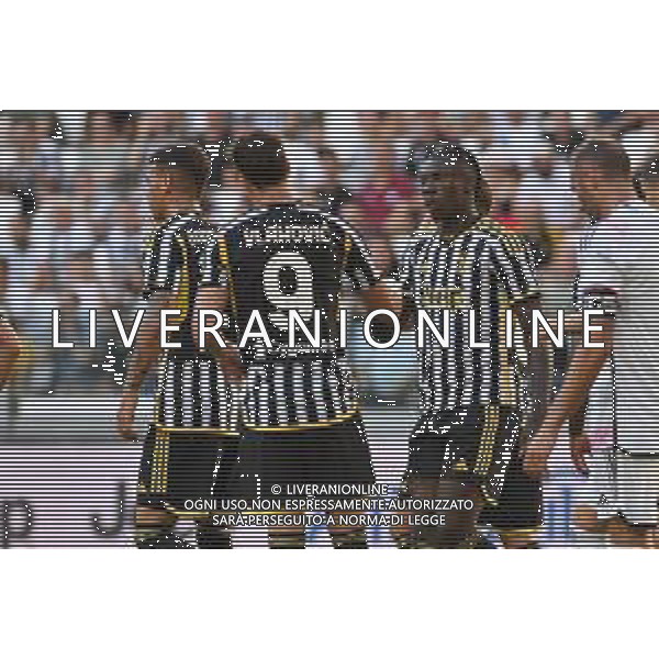 TVMV-Torino 09.08.2023 Allianz Stadium © Manuela Viganti/Agenzia Aldo Liverani Allenamento Juventus Centenario Famiglia Agnelli Nella foto: esultanza juventus dopo il gol di moise kean ©Viganti/AGENZIA ALDO LIVERANI SAS