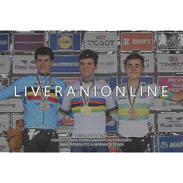 09-08-2023 World Championships U23 Cronometro; 2023, Italia; 2023, Belgium; 2023, Australia; Milesi, Lorenzo; Segaert, Alec; Mckenzie, Hamish; Stirling - Scotland; ©SIROTTI/AGENZIA ALDO LIVERANI SAS