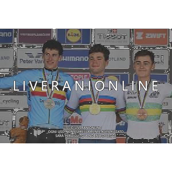 09-08-2023 World Championships U23 Cronometro; 2023, Italia; 2023, Belgium; 2023, Australia; Milesi, Lorenzo; Segaert, Alec; Mckenzie, Hamish; Stirling - Scotland; ©SIROTTI/AGENZIA ALDO LIVERANI SAS