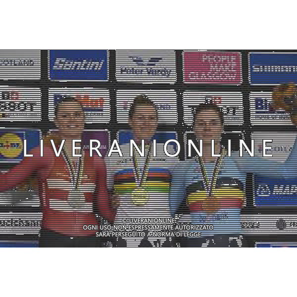 09-08-2023 World Championships Elite Women Track; Giornata 07; 2023, Usa; 2023, Danimarca; 2023, Belgium; Valente, Jennifer; Dideriksen, Amalie; Kopecky, Lotte; Glasgow - Sir Chris Hoy Velodrome; ©SIROTTI/AGENZIA ALDO LIVERANI SAS