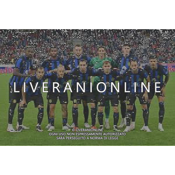 formazione Inter, in piedi da SX Marcus Thuram, Denzel Dumfries, Stefan de Vrij, Yann Sommer e Alessandro Bastoni; in basso da SX Henrikh Mkhitaryan, Federico Dimarco, Matteo Darmian, Nicolo\' Barella, Hakan Calhanoglu e Joaquin Correa Salisburgo vs Inter Salisburgo (AUT) 09-08-2023 Red Bull Arena amichevole precampionato foto Roberto Garavaglia/ag. Aldo Liverani sas /AGENZIA ALDO LIVERANI SAS