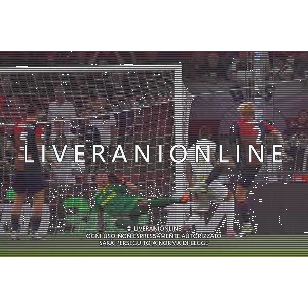 TVRG Genoa vs Modena nella foto Morten Thorsby (Genoa) segna il gol del 2 a 0 ma la rete viene annullata per fuorigioco con l\'aiuto del VAR Genova 11-08-2023 Stadio Luigi Ferraris - Marassi Coppa Italia Frecciarossa - 32mi di finale foto Roberto Garavaglia/ag. Aldo Liverani sas/AGENZIA ALDO LIVERANI SAS