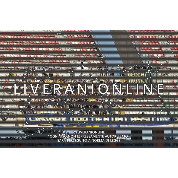 Supporters of Parma Calcio during the Coppa Italia Round of 32 match between SSC Bari and Parma Calcio at stadio San Nicola on August 12, 2023 in Bari, Italy. (Photo by Emmanuele Mastrodonato/ag. Aldo Liverani sas)