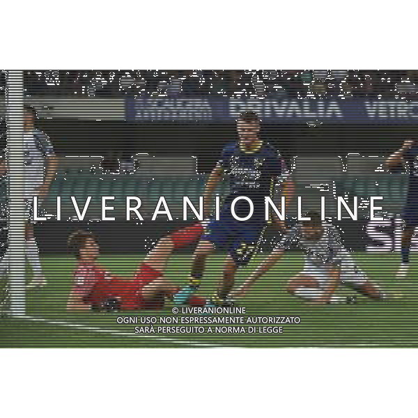TVRG Hellas Verona vs Ascoli nella foto Pawel Dawidowicz (Hellas Verona) esulta dopo il gol del 2 a 1 Verona 12-08-2023 Stadio Marcantonio Bentegodi Coppa Italia Frecciarossa - 32mi di finale foto Roberto Garavaglia/ag. Aldo Liverani sas