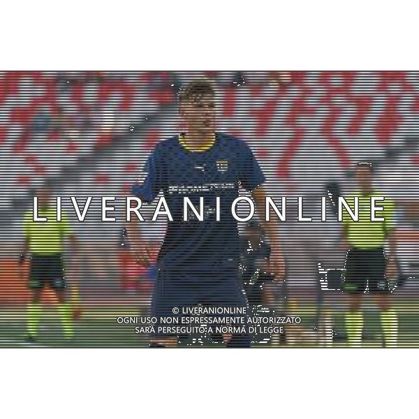 Adrian Benedyczak (Parma Calcio) during the Coppa Italia Round of 32 match between SSC Bari and Parma Calcio at stadio San Nicola on August 12, 2023 in Bari, Italy. (Photo by Emmanuele Mastrodonato/ag. Aldo Liverani sas)
