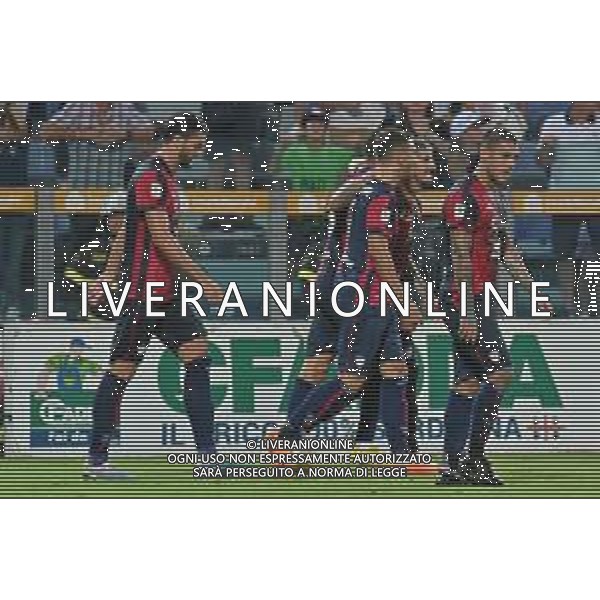 12-8-2023. Cagliari calcio-Palermo calcio. Trentaduesimi Coppa Italia Freccia Rossa 2023/2024, Stadio Unipol Domus Cagliari. Foto Salvatore Moi/Agenzia Aldo Liverani s.a.s. Nella foto: Gol ed esultanza del Cagliari in casa contro il Palermo, nello stadio Unipol Domus di Cagliari. Segna:Alessandro Di Padro Cagliari ©MOI SALVATORE / AGENZIA ALDO LIVERANI SAS  