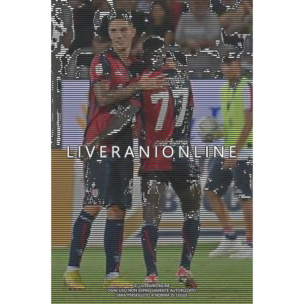 12-8-2023. Cagliari calcio-Palermo calcio. Trentaduesimi Coppa Italia Freccia Rossa 2023/2024, Stadio Unipol Domus Cagliari. Foto Salvatore Moi/Agenzia Aldo Liverani s.a.s. Nella foto: Zito Luvumbo Cagliari - esultanza ©MOI SALVATORE / AGENZIA ALDO LIVERANI SAS  