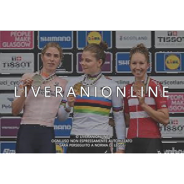 13-08-2023 World Championships Elite Women; 2023, Belgium; 2023, Olanda; 2023, Danimarca; Kopecky, Lotte; Vollering, Demi; Ludwig, Cecilie Uttrup; Glasgow; ©SIROTTI / AGENZIA ALDO LIVERANI SAS  