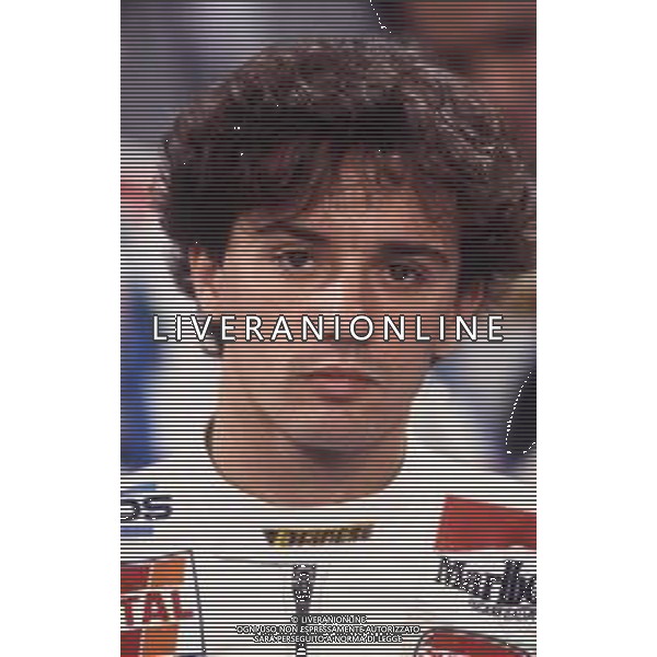 DIAP-RETROSPETTIVA LUCA CADALORA PILOTA MOTO NELLA FOTO LUCA CADALORA NELL\'ANNO 1987 OSPITE DELLA TRASMISSIONE TELEVISIVA LA DOMENICA SPORTIVA FOTO ALDO LIVERANI-AG ALDO LIVERANI SAS