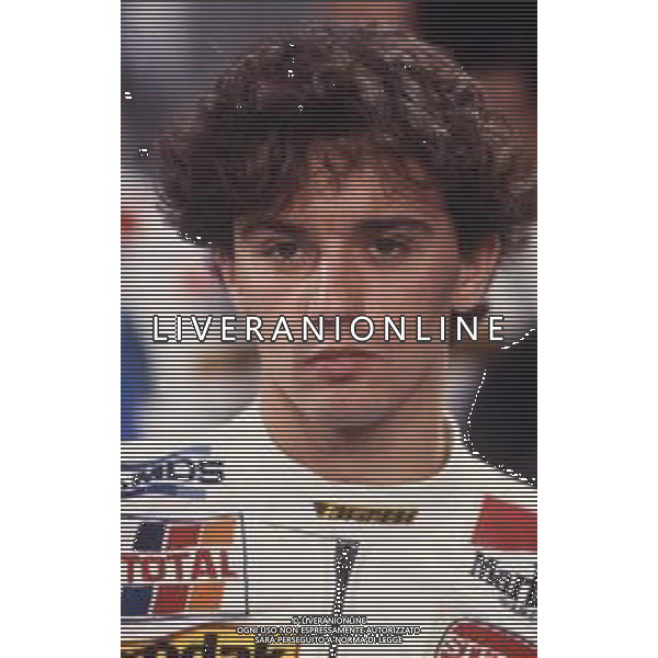 DIAP-RETROSPETTIVA LUCA CADALORA PILOTA MOTO NELLA FOTO LUCA CADALORA NELL\'ANNO 1987 OSPITE DELLA TRASMISSIONE TELEVISIVA LA DOMENICA SPORTIVA FOTO ALDO LIVERANI-AG ALDO LIVERANI SAS