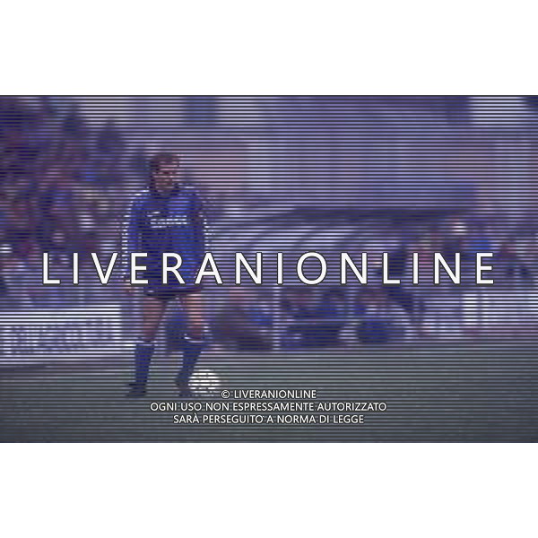 DIAP-RETROSPETTIVA STEFANO CUOGHI CALCIATORE NELLA FOTO STEFANO CUOGHI CON LA MAGLIA DEL PISA NELL\'ANNO 1988-1989 AG ALDO LIVERANI SAS 