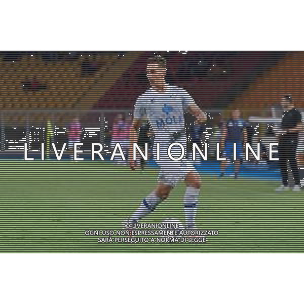 Tommaso Cassandro (Como 1907) during the Coppa Italia Round of 32 match between US Lecce and Como 1907 at stadio Via Del Mare on August 13, 2023 in Lecce, Italy. (Photo by Emmanuele Mastrodonato/ag. Aldo Liverani sas) / AGENZIA ALDO LIVERANI SAS  