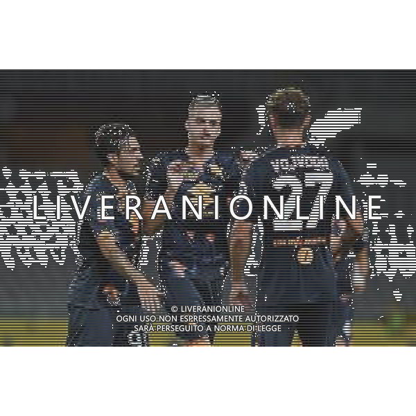 TVMV-Torino 14.08.2023 Stadio Grande Torino ©Manuela Viganti/Agenzia Aldo Liverani Torino vs Feralpisalò Coppa Italia Frecciarossa 2023/2024 32imi Nella foto: esultanza ivan ilic e simone verdi dopo il gol ©Viganti / AGENZIA ALDO LIVERANI SAS  