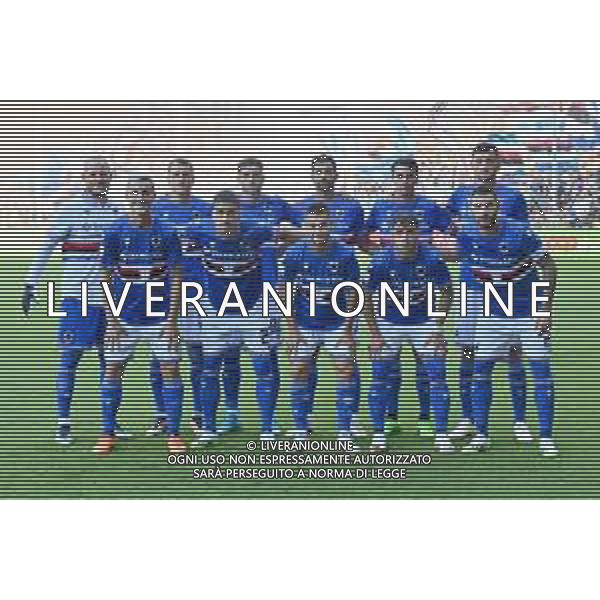 TVRG Sampdoria vs Sudtirol nella foto formazione Sampdoria, in piedi da SX Nicola Ravagli, Antonino La Gumina, Leonardo Benedetti, Mehdi Leris, Simone Giordano e Alex Ferrari, davanti da SX Valerio Verre, Fabio De Paoli, Gerard Yepes, Marco Delle Monache e Nicola Murru Genova 14-08-2023 Stadio Luigi Ferraris - Marassi Coppa Italia Frecciarossa - 32mi di finale foto Roberto Garavaglia/ag. Aldo Liverani sas