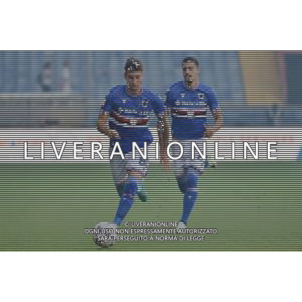TVRG Sampdoria vs Sudtirol nella foto Leonardo Benedetti (Sampdoria) e dietro sulla DX Fabio De Paoli (Sampdoria) Genova 14-08-2023 Stadio Luigi Ferraris - Marassi Coppa Italia Frecciarossa - 32mi di finale foto Roberto Garavaglia/ag. Aldo Liverani sas