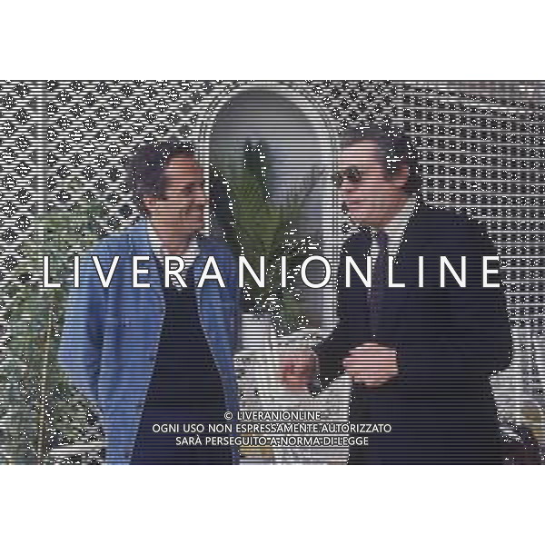 DIAP-RETROSPETTIVA MARCO BELLOCCHIO REGISTA NELLA FOTO MARCO BELLOCCHIO A CANNES NELL\'ANNO 1984 CON MARCELLO MASTROIANNI AG ALDO LIVERANI SAS