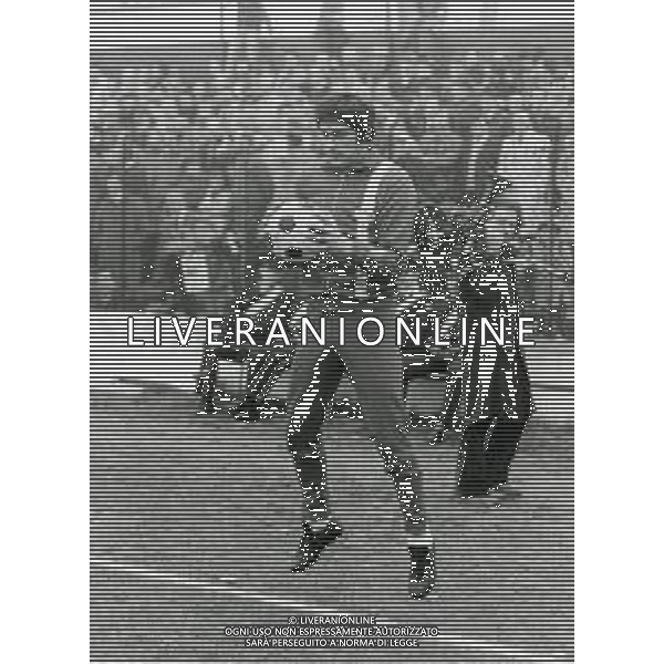 ST-RETROSPETTIVA FELICE PULICI CALCIATORE NELLA FOTO FELICE PULICI CON LA MAGLIA DEL MONZA CALCIO AG ALDO LIVERANI SAS