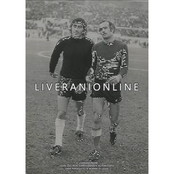 ST RETROSPETTIVA FELICE PULICI CALCIATORE NELLA FOTO FELICE PULICI CON FRANCO SUPERCHI AG ALDO LIVERANI SAS