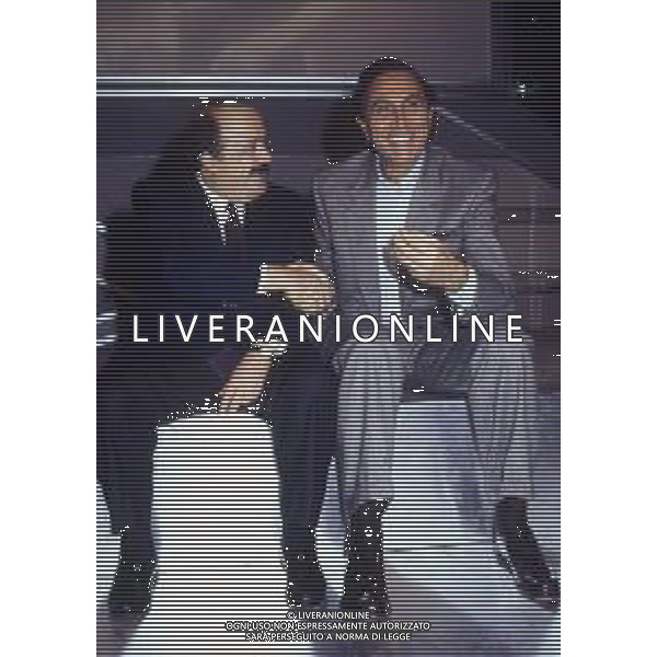 DIAP-RETROSPETTIVA PIPPO BAUDO PRESENTATORE TELEVISIVO NELLA FOTO PIPPO BAUDO NELL\'ANNO 1986 CON MAURIZIO COSTANZO AG ALDO LIVERANI SAS  