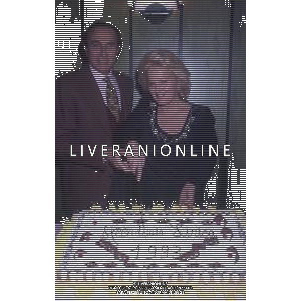 COL-RETROSPETTIVA PIPPO BAUDO PRESENTATORE TELEVISIVO NELLA FOTO PIPPO BAUDO CON KATIA RICCIARELLI AG ALDO LIVERANI SAS  