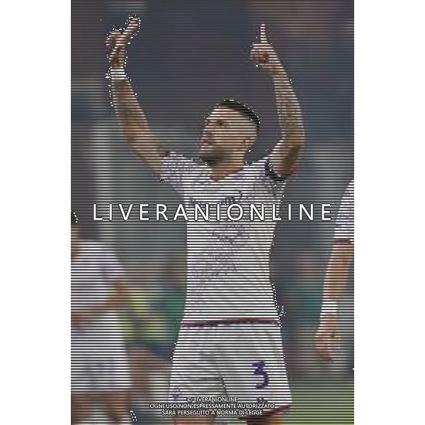 Genoa vs Fiorentina nella foto Cristiano Biraghi (Fiorentina) esulta dopo il gol dell\'1 a 0 Genova 19-08-2023 Stadio Luigi Ferraris - Marassi Campionato Serie A TIM - 1a giornata foto Roberto Garavaglia/ag. Aldo Liverani sas /AGENZIA ALDO LIVERANI SAS