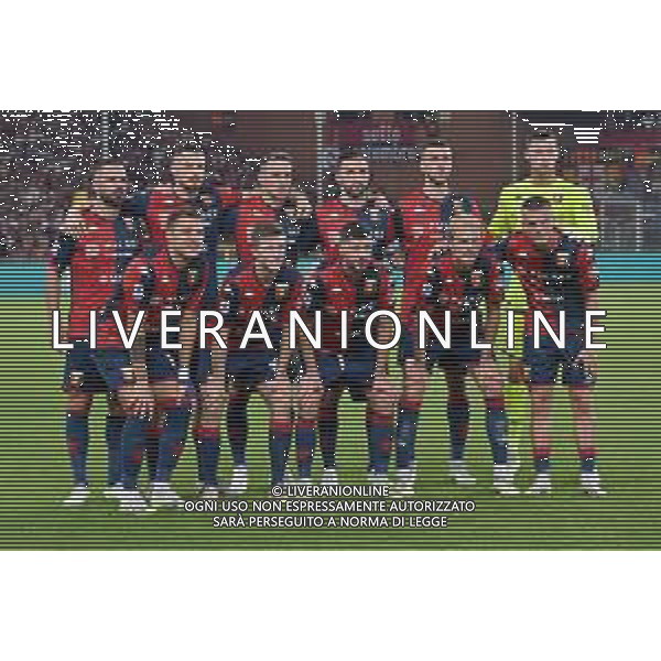 Genoa vs Fiorentina nella foto formazione Genoa, in piedi da SX Davide Biraschi, Radu Dragusin, Silvan Hefti, Milan Badelj, Mattia Bani e Josep Martinez; in basso da SX Mateo Retegui, Morten Frendrup, Aaron Martin Caricol, Morten Thorsby e Albert Gudmundsson Genova 19-08-2023 Stadio Luigi Ferraris - Marassi Campionato Serie A TIM - 1a giornata foto Roberto Garavaglia/ag. Aldo Liverani sas /AGENZIA ALDO LIVERANI SAS