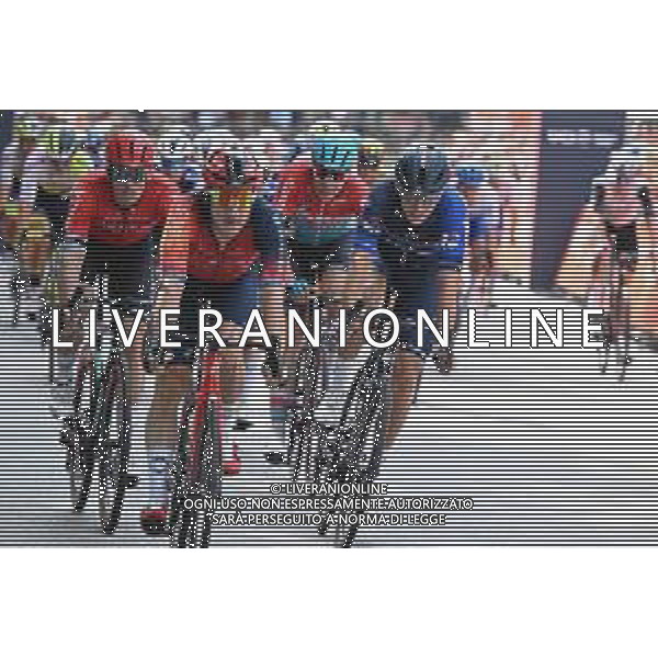 20-08-2023 Classica Di Amburgo; 2023, Bora - Hansgrohe; 2023, Groupama - Fdj; 2023, Arkea - Samsic; Van Poppel, Danny; Pithie, Laurence; Demare, Arnaud; Amburgo; ©SIROTTI / AGENZIA ALDO LIVERANI SAS