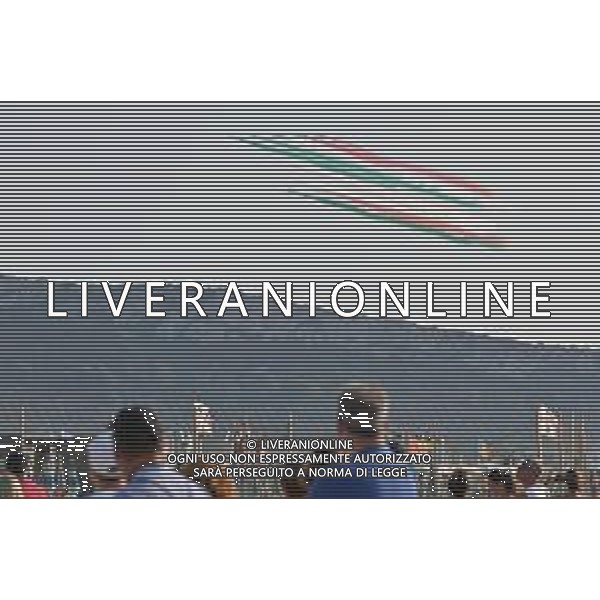 20-8-2023. Esibizione Aerei Frecce Tricolore Italia, presso lungomare Poetto di Cagliari, in occssione 100 anni Aeronautica Militare Italiana. Foto Salvatore Moi/Agenzia Aldo Liverani s.a.s. Nella foto: Aerei Frecce Tricolore Italia.