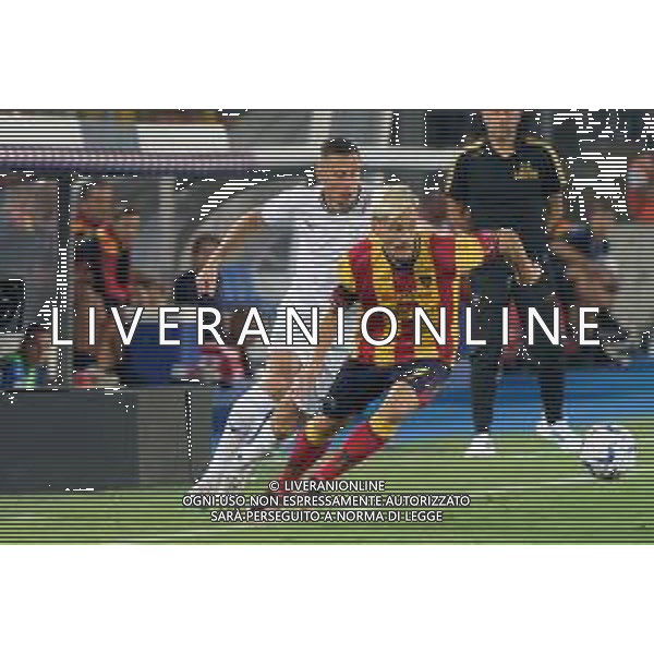 Pontus Almqvist (US Lecce) and Adam Marusic (S.S. Lazio) during the Italian soccer Serie A match US Lecce vs SS Lazio on August 20, 2023 at Via del Mare Stadium in Lecce, Italy. Photo by Emmanuele Mastrodonato/ag. Aldo Liverani sas