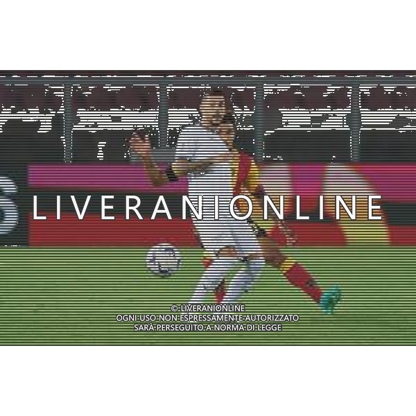 Mattia Zaccagni (S.S. Lazio) and Valentin Gendrey (US Lecce) during the Italian soccer Serie A match US Lecce vs SS Lazio on August 20, 2023 at Via del Mare Stadium in Lecce, Italy. Photo by Emmanuele Mastrodonato/ag. Aldo Liverani sas