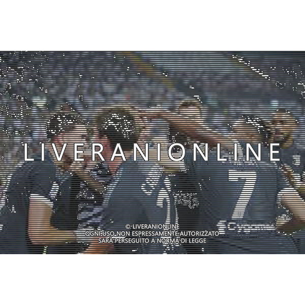 UDINESE - JUVENTUS CAMPIONATO CALCIO SERIE A 20.08.2023 NELLA FOTO L\'ESULTANZA DOPO IL GOL SU RIGORE DI DUSAN VLAHOVIC © AGENZIA ALDO LIVERANI SAS