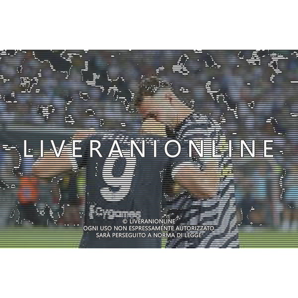 UDINESE - JUVENTUS CAMPIONATO CALCIO SERIE A 20.08.2023 NELLA FOTO L\'ESULTANZA DOPO IL GOL SU RIGORE DI DUSAN VLAHOVIC © AGENZIA ALDO LIVERANI SAS
