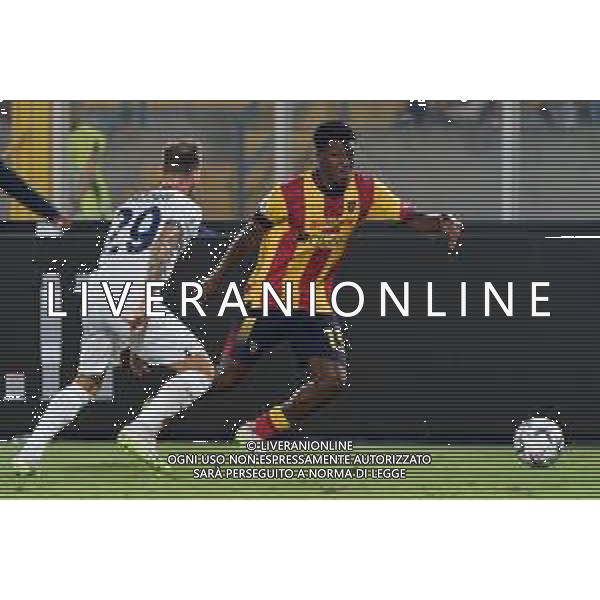 Patrick Dorgu (US Lecce) and Manuel Lazzari (S.S. Lazio) during the Italian soccer Serie A match US Lecce vs SS Lazio on August 20, 2023 at Via del Mare Stadium in Lecce, Italy. Photo by Emmanuele Mastrodonato/ag. Aldo Liverani sas