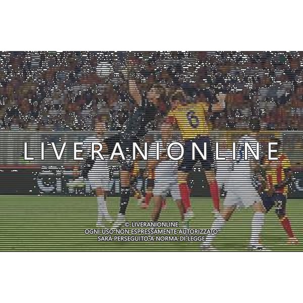 Ivan Provedel (S.S. Lazio) and Federico Baschirotto (US Lecce) during the Italian soccer Serie A match US Lecce vs SS Lazio on August 20, 2023 at Via del Mare Stadium in Lecce, Italy. Photo by Emmanuele Mastrodonato/ag. Aldo Liverani sas