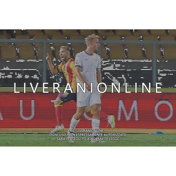 Federico Di Francesco (US Lecce) celebrates after scoring a goal during the Italian soccer Serie A match US Lecce vs SS Lazio on August 20, 2023 at Via del Mare Stadium in Lecce, Italy. Photo by Emmanuele Mastrodonato/ag. Aldo Liverani sas