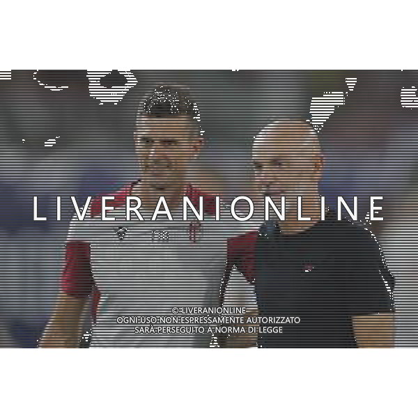 ZCP - BOLOGNA vs MILAN partita di campionato serie A - nella foto: Mister Thiago Motta(Bologna f.c.) Mister Stefano Pioli (a.c. Milan) ©Claudio Zamagni/Agenzia Aldo Liverani s.a.s.