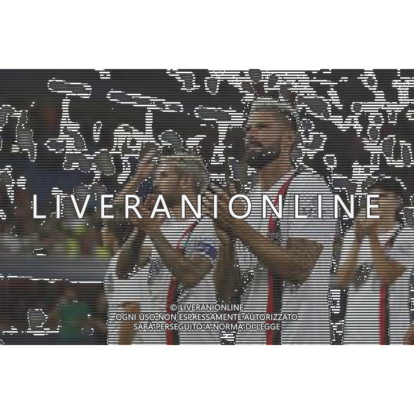 ZCP - 21/08/2023 - BOLOGNA vs MILAN partita di campionato serie A - nella foto: esultanza finale milan ©Claudio Zamagni/Agenzia Aldo Liverani s.a.s.