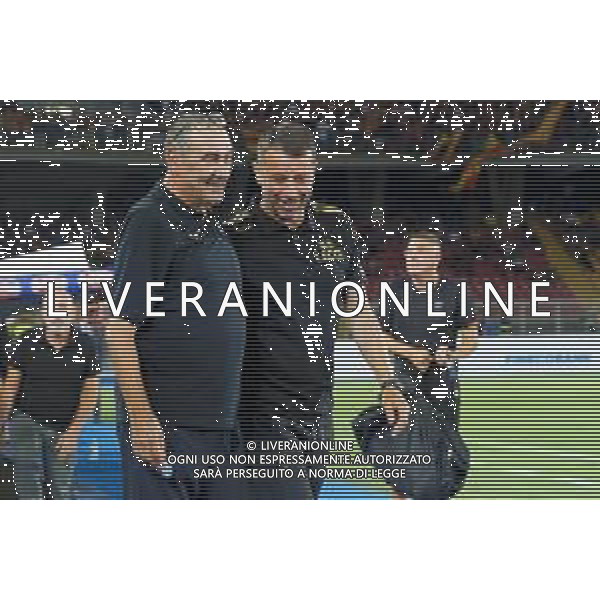 coach Maurizio Sarri (S.S. Lazio) and coach Roberto D’Aversa (US Lecce) during the Italian soccer Serie A match US Lecce vs SS Lazio on August 20, 2023 at Via del Mare Stadium in Lecce, Italy. Photo by Emmanuele Mastrodonato/ag. Aldo Liverani sas